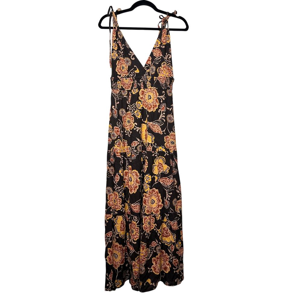Patrons of Peace Tiered Skirt Maxi Dress Floral Ox Rustic Brown Size Small NWT